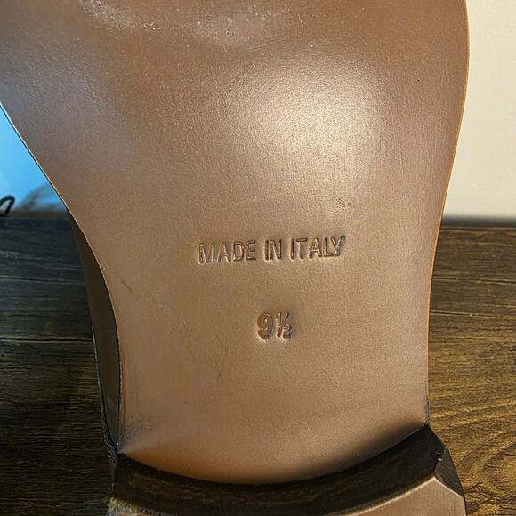 Saks Fifth Avenue Cap Toe Oxford Dress Shoes Brown Leather 9.5 Made in Italy - Picture 8 of 11